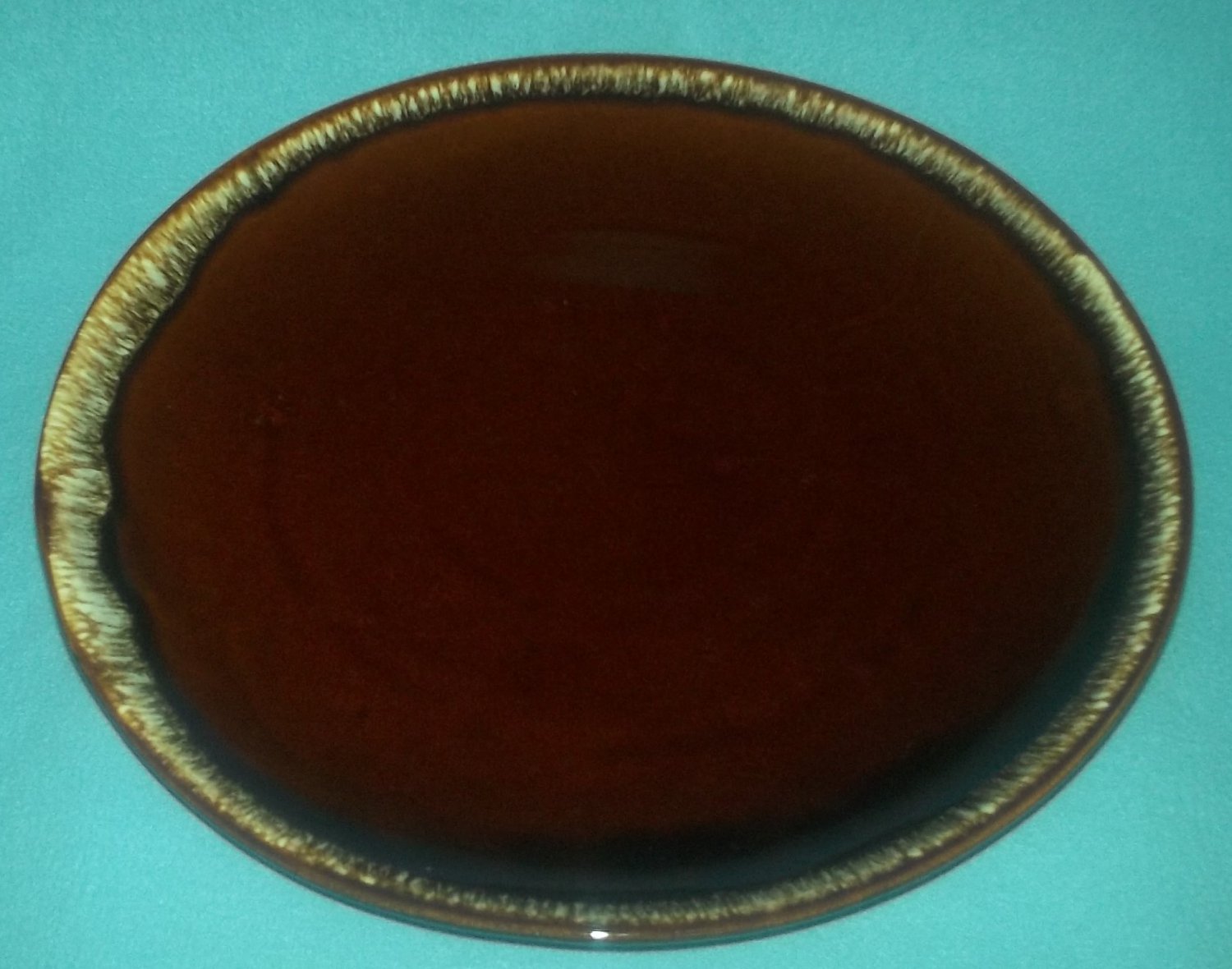 BROWN DRIP Chop Plate McCOY ? HULL ?  Large Pottery Platter 12 1/2"