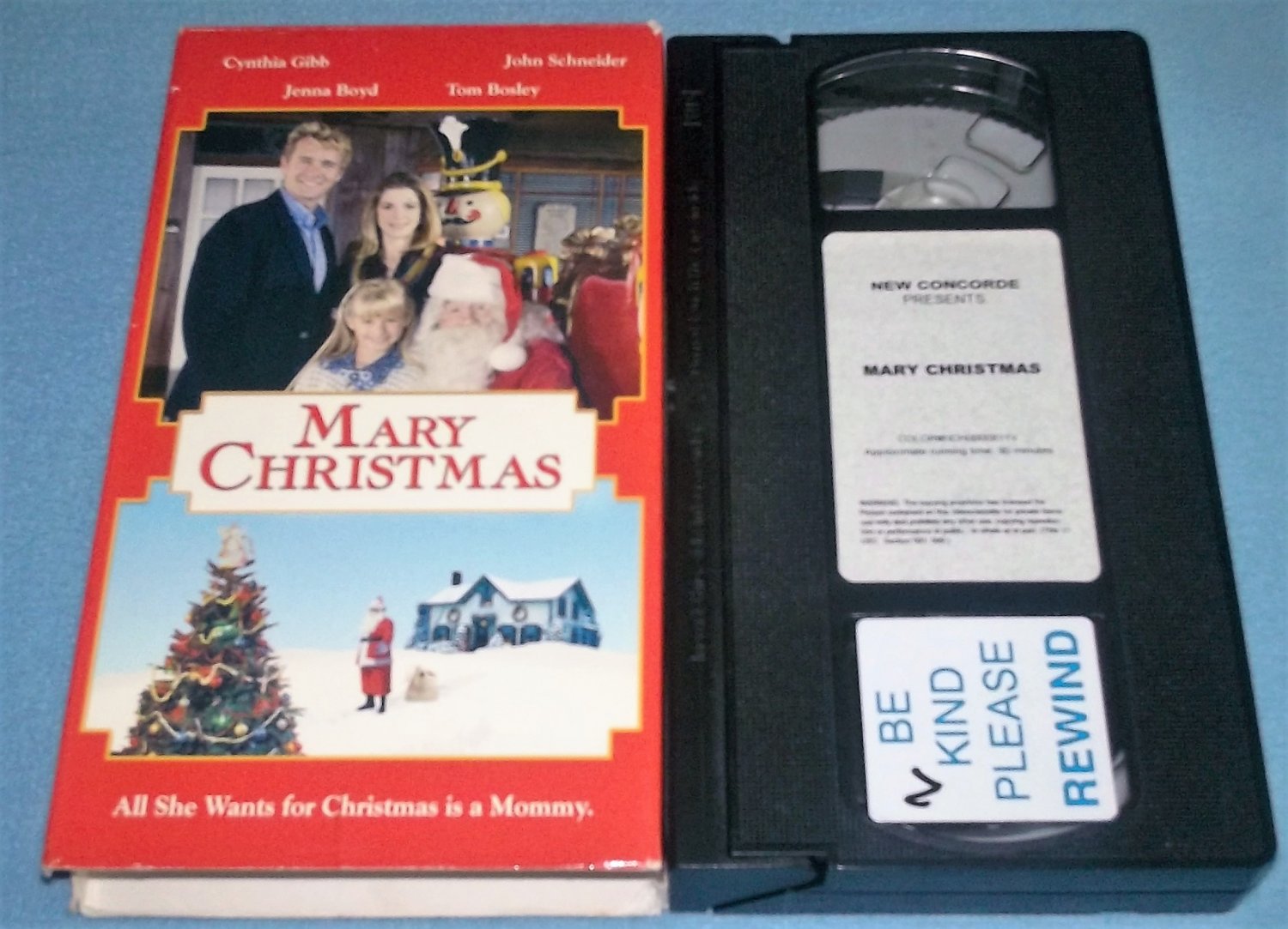 Mary Christmas~vhs~john Schneider, Cynthia Gibb, Tom Bosley~family~2002