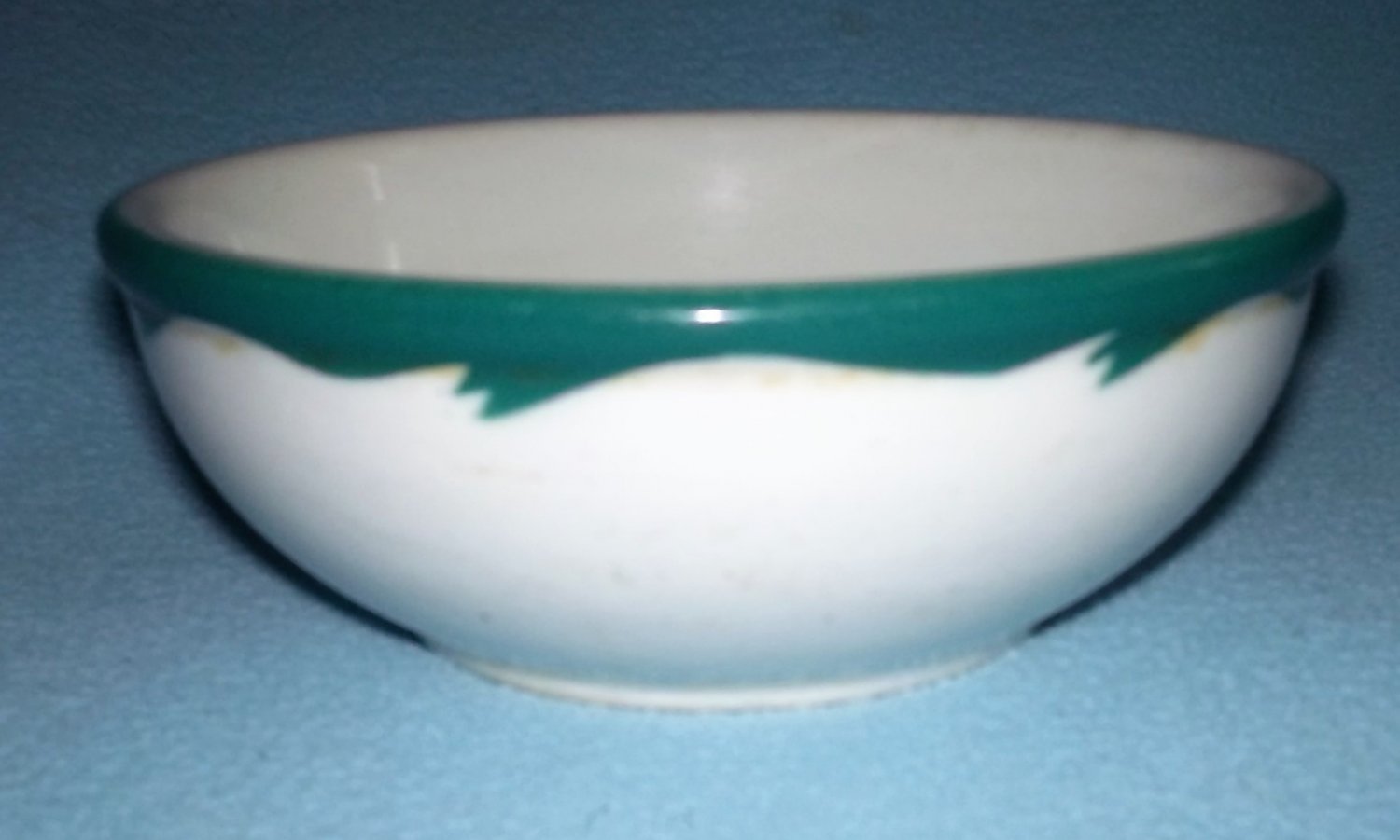 VINTAGE ABC Vitrified China BOWL Green Wave Design ...