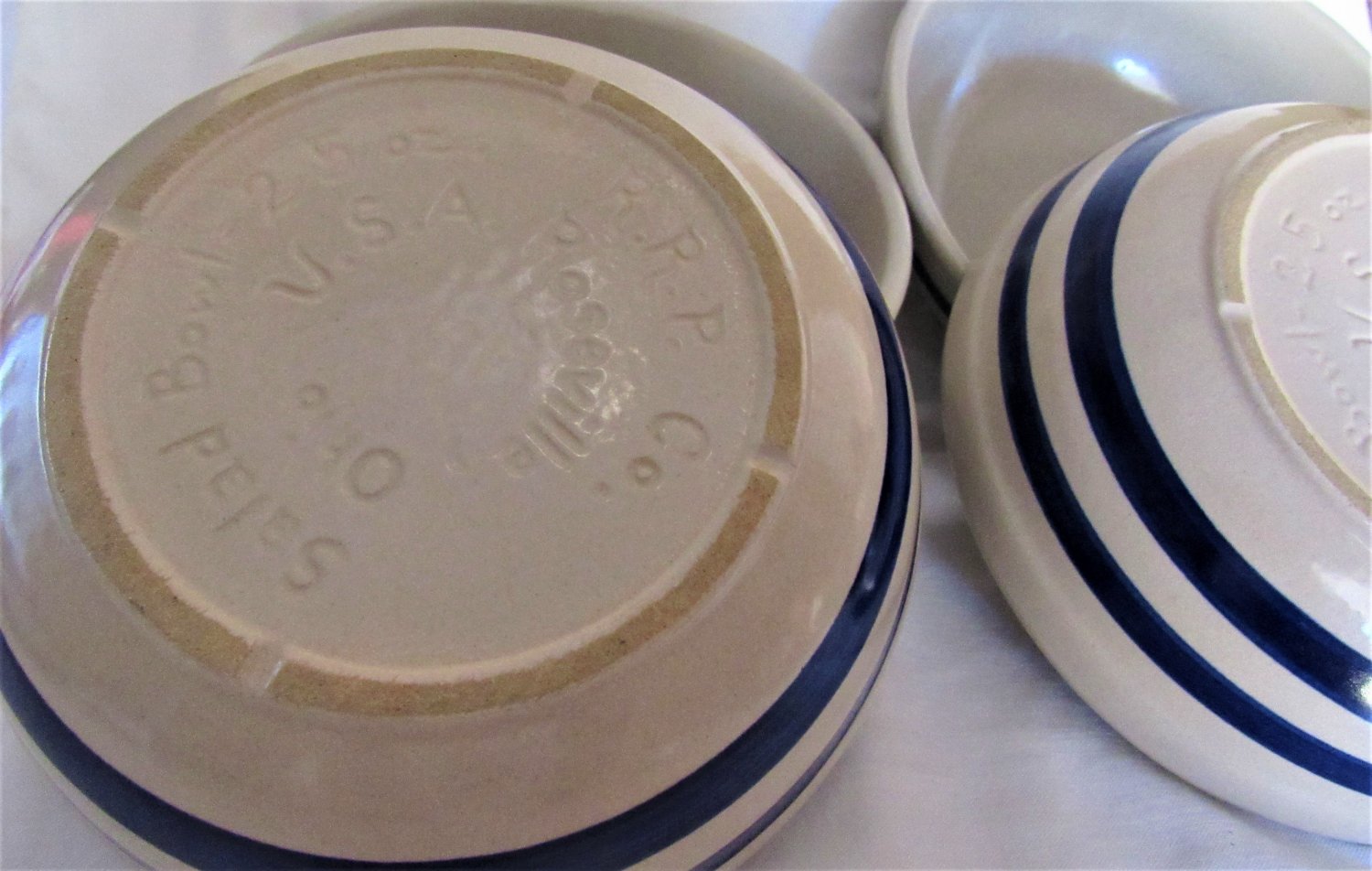 Vintage ROBINSON RANSBOTTOM ROSEVILLE OH Salad Bowl Set of 4 FARMHOUSE 