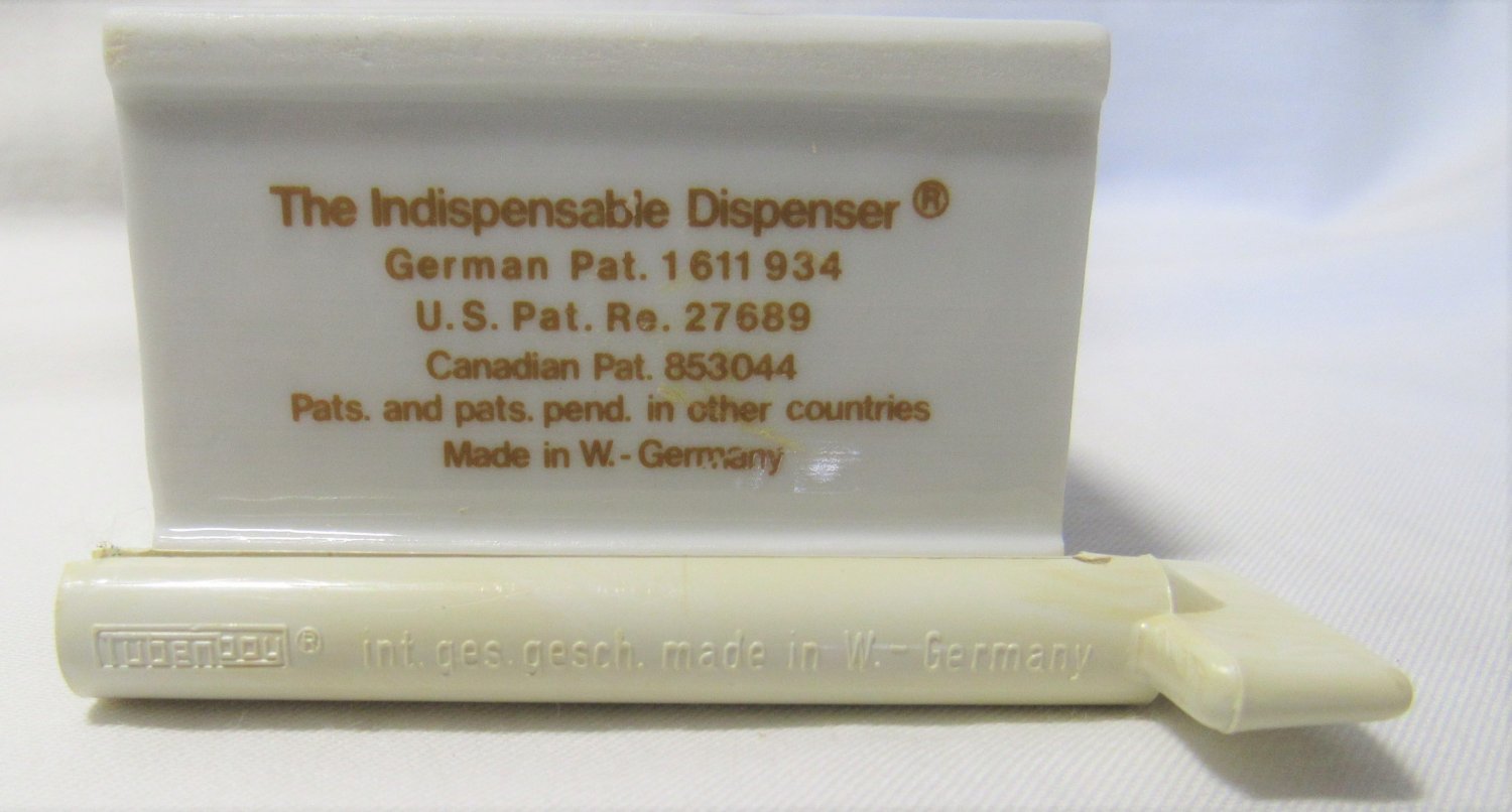 Vintage TOOTHPASTE INDISPENSABLE DISPENSER Porcelain W. Germany BUTTERFLY