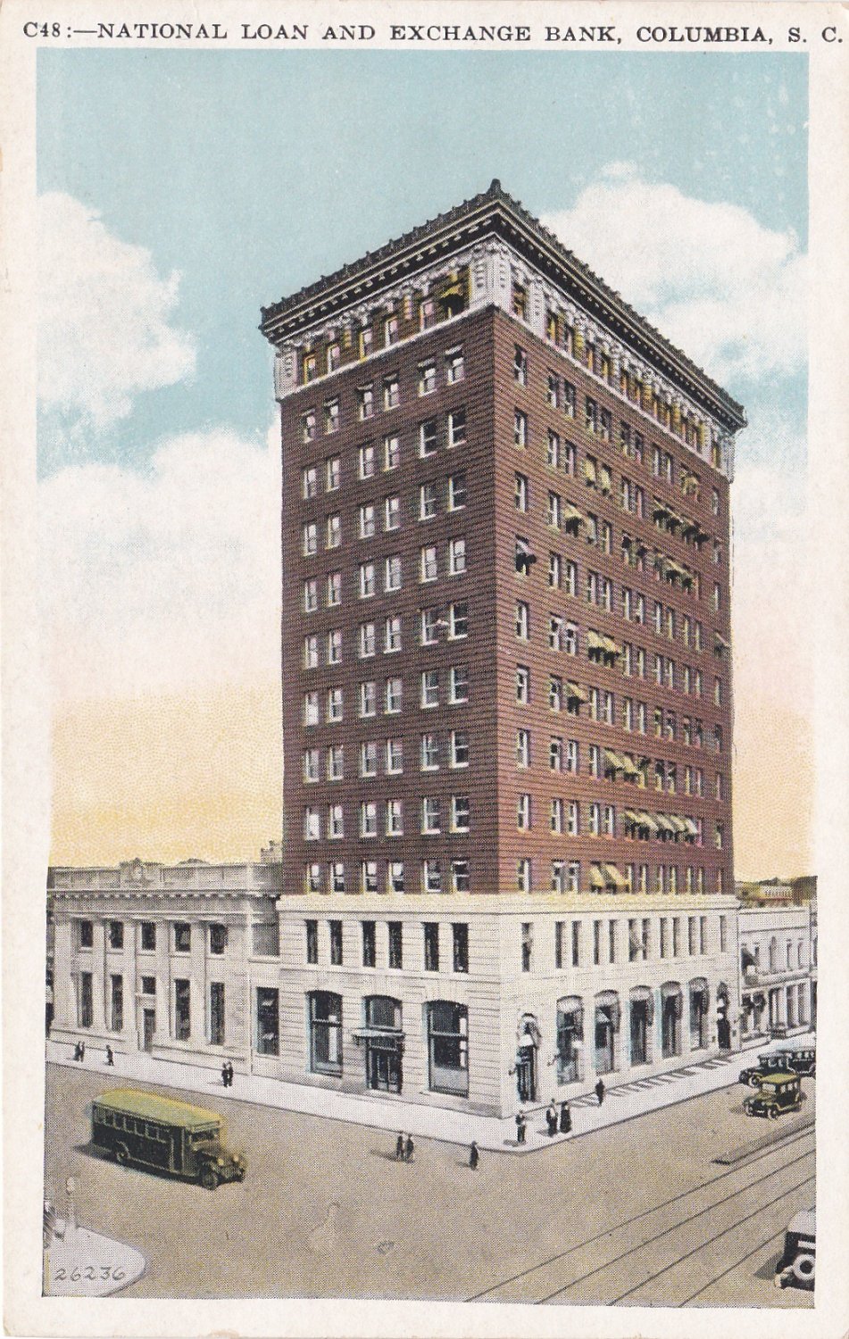 Vintage NATIONAL LOAN & EXCHANGE BANK, COLUMBIA SC Postcard