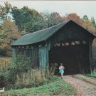 Vintage SELLS COVERED BRIDGE, COLUMBIA COUNTY OH Postcard Color