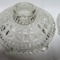 Vintage CLEAR DIAMOND POINT STAR FOOTED Candle Holders Set of 2 GLASS Lovely