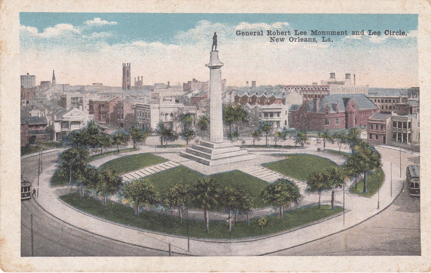 Vintage GENERAL ROBERT E. LEE MONUMENT, LEE CIRCLE NEW ORLEANS LA NOLA  Postcard
