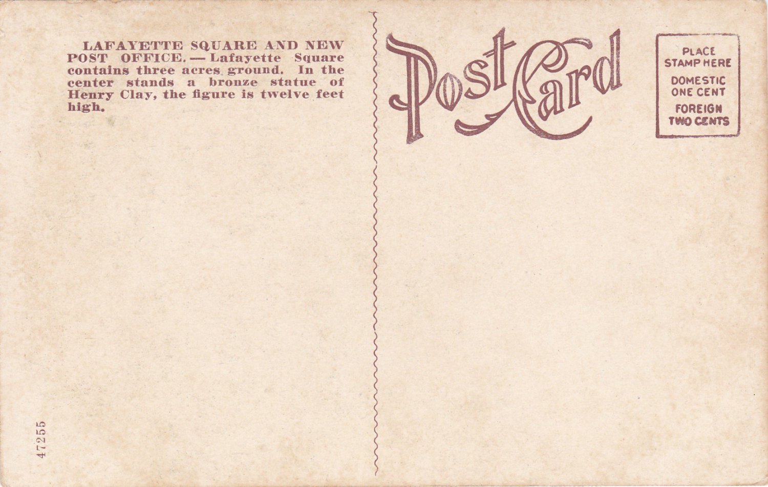 Vintage LAFAYETTE SQUARE, NEW POST OFFICE NEW ORLEANS LOUISIANA NOLA