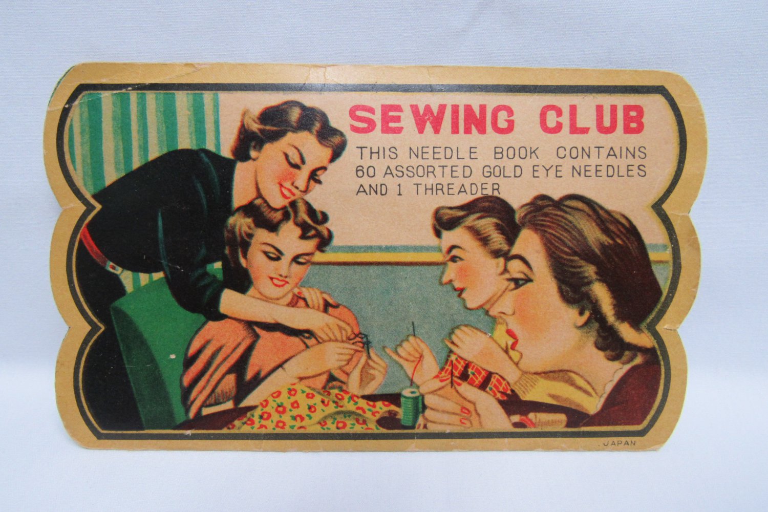 Vintage JAPAN NEEDLE BOOK Sewing Collectible SEWING CLUB LADIES
