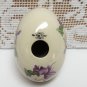 Vintage EGG SHAPE Porcelain EGG The EGG LADY Violets Floral Decorative Collectible