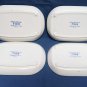 Vintage TAYLOR SMITH TAYLOR Pottery Dish Set of 4 TWA AIRLINE Sidekick 1st Class Airplane White