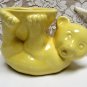 Vintage PLAYFUL BEAR Pottery Planter Yellow MORTON POTTERY 1950s Mid Century