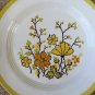 Vintage HOMER LAUGHLIN Yellow Orange Flower DINNER PLATES Set of 4 1970s Lovely
