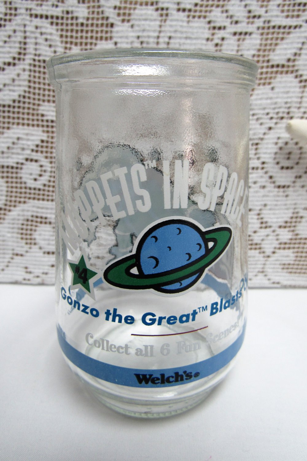 Vintage WELCH'S JAM JELLY JUICE Collector Glass MUPPETS IN SPACE 4 Gonzo the Great 1998
