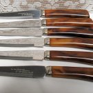 Vintage RICHARDSON SHEFFIELD ENGLAND Steak Knife Set 6 BAKELITE TORTOISESHELL HANDLES