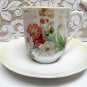Vintage GERMANY LUSTREWARE Bone China CUP SAUCER SET Floral Hand-Painted