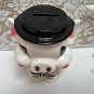 Vintage Smiling PIG FACE BANK Black White Bow Tie Hat JAPAN Piggy Piggie