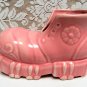 Vintage McCOY POTTERY Pink Sports Shoe PLANTER Flower Soft Pink Tennis Shoe