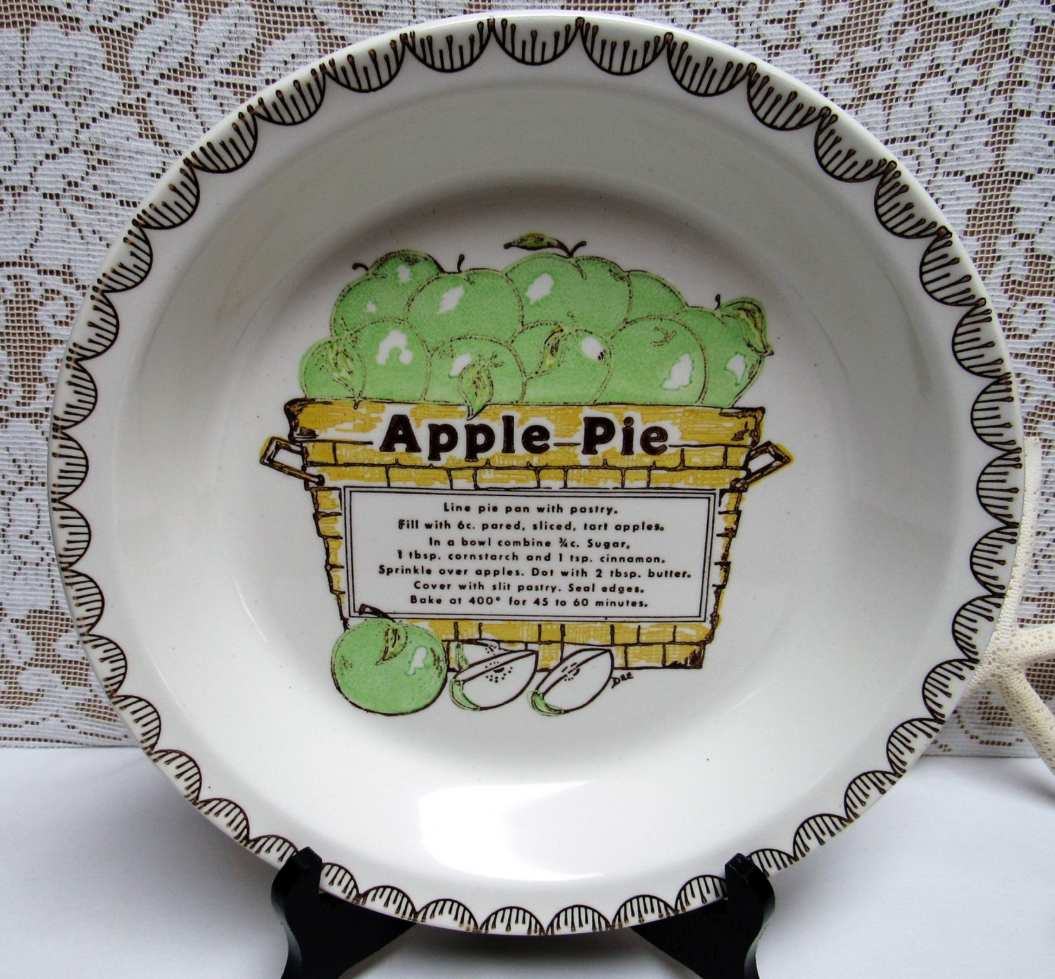 Apple Pie Plate Royal China Co 1983 Apple Pie Pan Country 