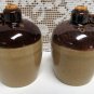 Vintage BROWN MINI WHISKY JUG SALT PEPPER SHAKERS Brown Stoneware Jugs Country Farmhouse