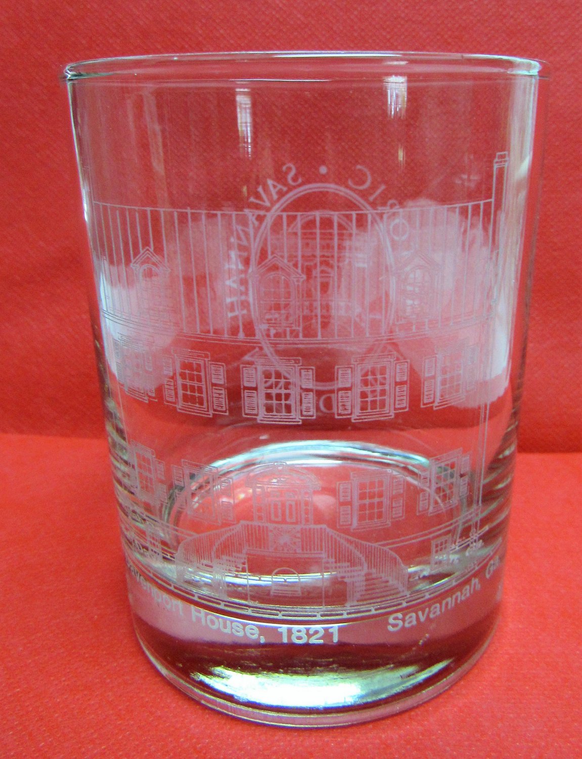 HISTORIC SAVANNAH FOUNDATION Cocktail Highball Glass ISAIAH DAVENPORT HOUSE Savannah, Georgia