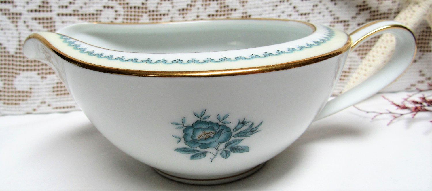 Vintage NORITAKE JAPAN Blue Rose CREAMER 6043 Mid Century 1960s