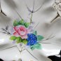 Vintage OCCUPIED JAPAN Porcelain Leaf Dish Shabby Pink Rose 1950s Gold Trim