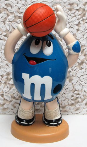 Vintage M&M M&Ms Candy Dispenser BASKETBALL PLAYER 1990s Mars Blue