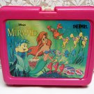 Vintage DISNEY THE LITTLE MERMAID Plastic LUNCH BOX Thermos Company Pink No Thermos