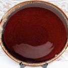 Vintage BROWN DRIP GLAZE Pottery Platter Hull? McCoy? Chop PLATE 12.5 Inches Round