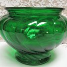 Vintage NAPCO Green GLASS Planter Bowl Swirl #1192 Made in USA Mid Century