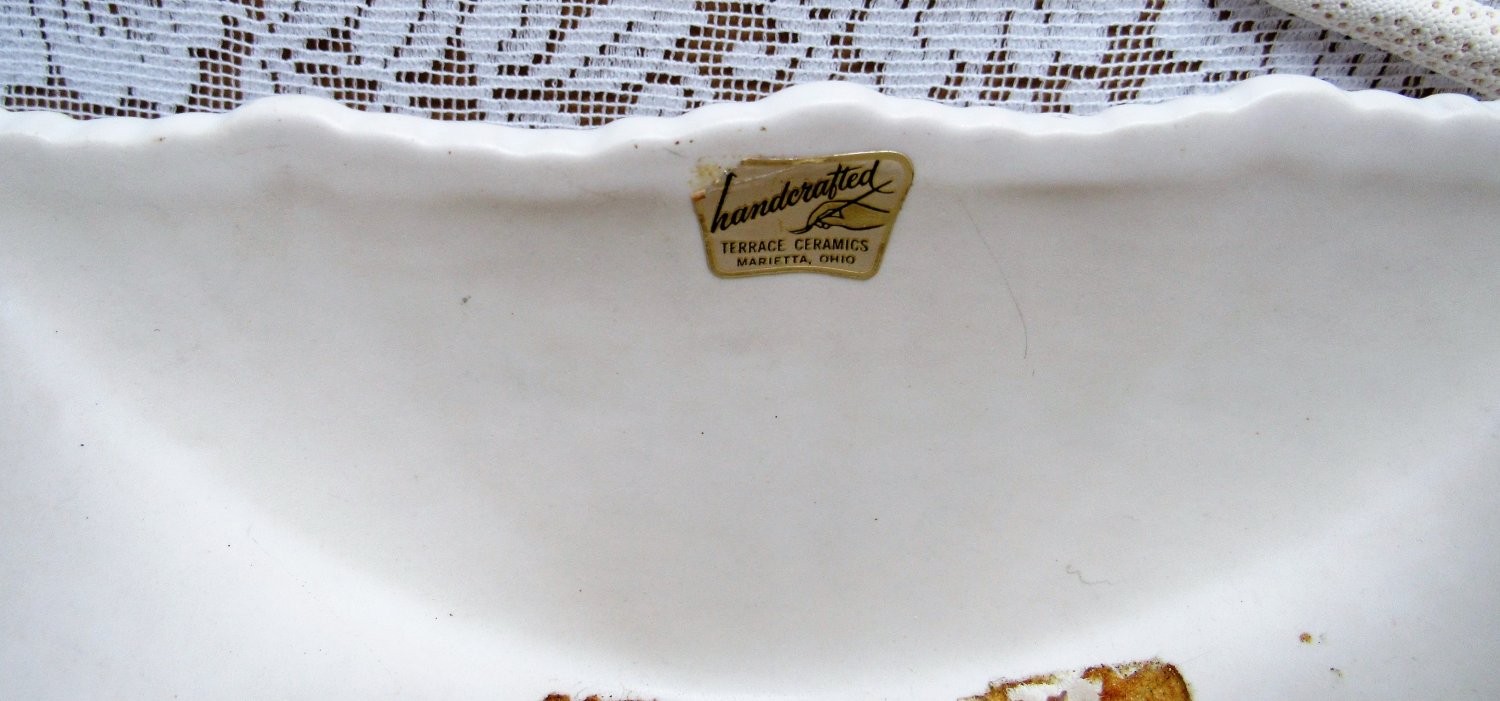 Vintage TERRACE CERAMICS White Garden Planter MCM Made in USA Patrician Ware