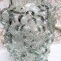 Vintage Antique GOOFUS GLASS Clear Vase Jar GRAPE CLUSTERS Raised Design Early 1900s