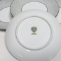 NORITAKE CHINA Damask JAPAN Set of 4 BREAD PLATES White Silver Flowers
