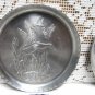 Vintage ALUMINUM Coaster Set of 4 Ducks Hunting Cattails 1960s Mid Century
