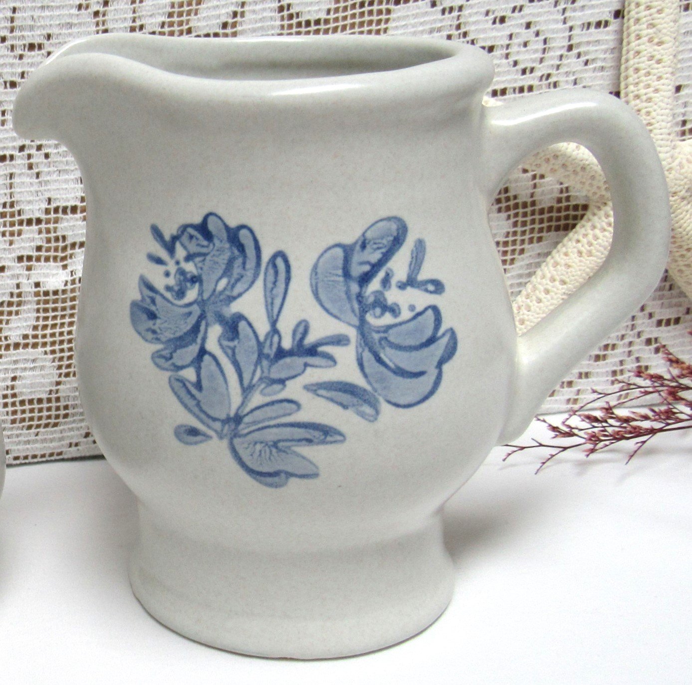 Vintage Style Stoneware Creamer - Farmhouse Wares