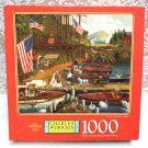 Vintage JIGSAW PUZZLE Wooden You Like A Ride? Milton Bradley 1000pc CHARLES WYSOCKI AMERICANA