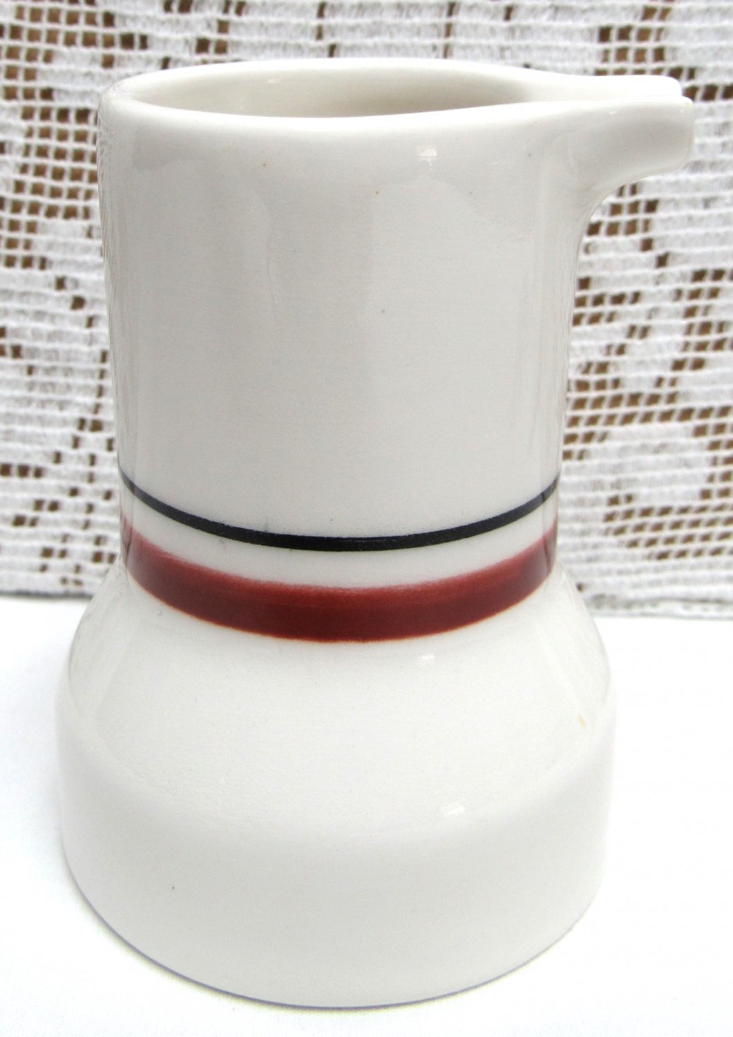 Vintage SHENANGO RESTAURANT CHINA Small Creamer Pitcher Q-45 Brown Black Lines