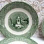 Vintage ROYAL CHINA CO. The Old Curiosity Shop Lot of 5 Saucers Green White USA