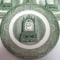 Vintage ROYAL CHINA CO. The Old Curiosity Shop Lot of 5 Saucers Green White USA