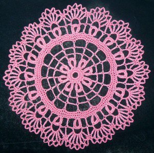 Hand Crochet Vintage Style Doily / Motif - 7" / 18cm - (French Rose)