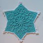 Hand Crochet Set 4 Coasters/Mini Doilies - Star-Brights/Ant.White - made in USA