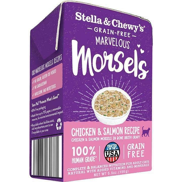 Stella & Chewys Marvelous Morsels Chicken Salmon Cat Food, 10 Count 5.5 oz each.