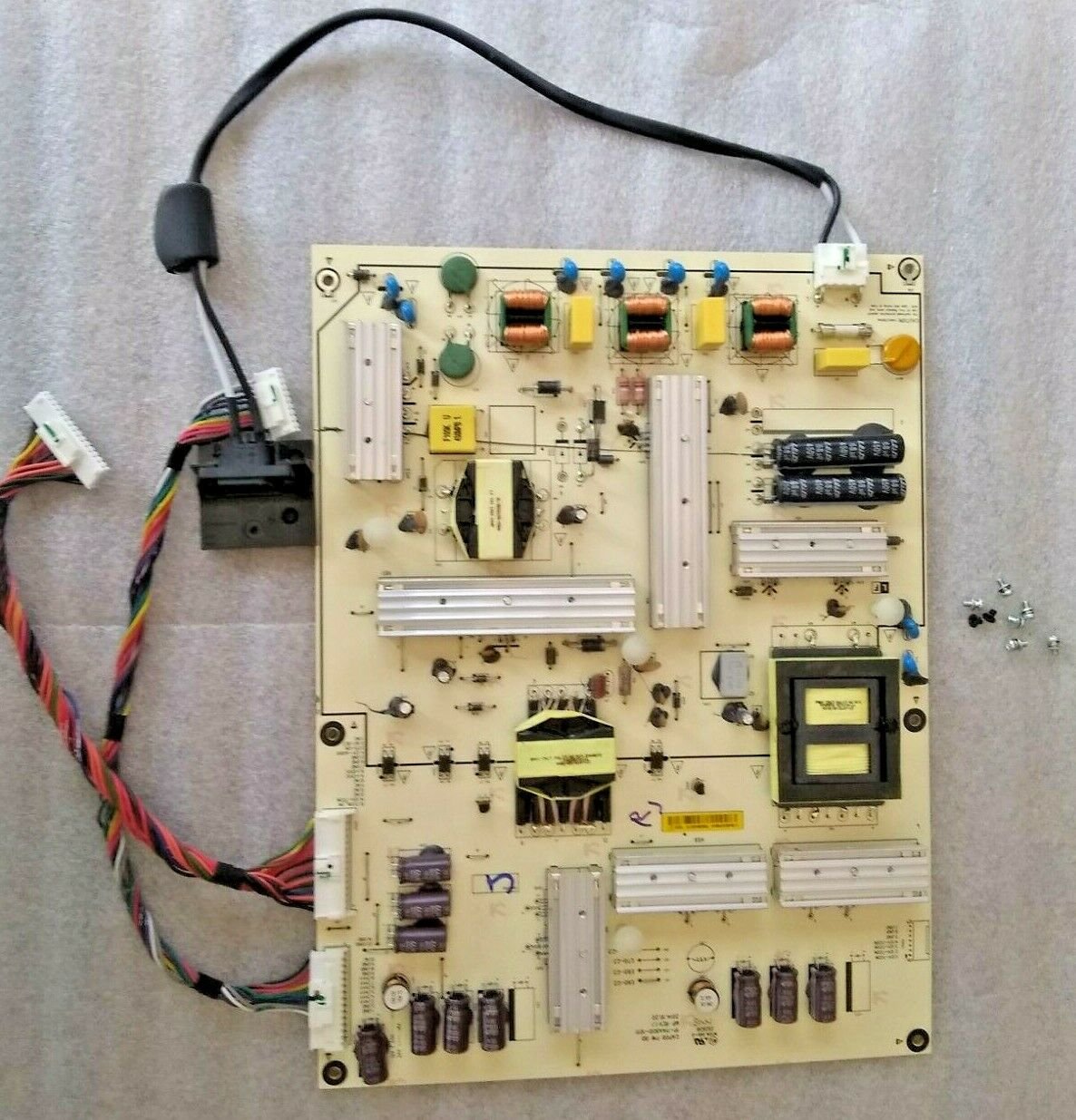 VIZIO E60-C3 Power Supply Board 09-60CAP080-01 Cables, AC Cable Plug and Screws