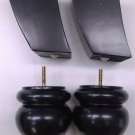 Hunt Brothers Wood Sofa Legs 2 Curved Shape 2 Carved Turned Round Legs