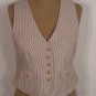 NEW WITH TAG $108 TALBOTS Womens Pinstripe Vest 12P 12 Petites Brown Tan NWT