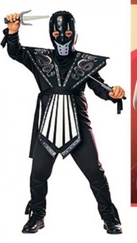 NEW Black Ninja Halloween Costumes S Small Child Boys