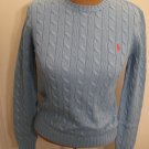 NEW RALPH LAUREN POLO Womens Sweater M NWT Cotton Blue