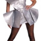 NEW LADY GAGA Silver Sequin Dress & Mask Costume S Adult