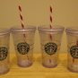NEW 4 STARBUCKS Clear Tumbler 16 oz Grande Holiday Cups