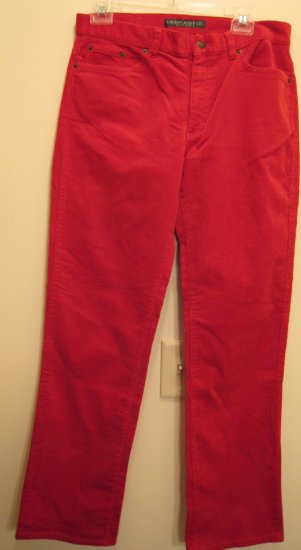 NEW RALPH LAUREN POLO Womens Corduroy Pants 6 NWT Red