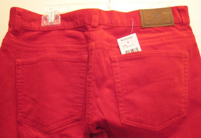 NEW RALPH LAUREN POLO Womens Corduroy Pants 6 NWT Red